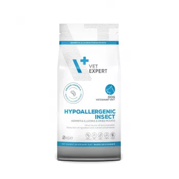 Comida seca para cães VETEXPERT Veterinary Diet Hypoallergenic Insect 2 kg — cães adultos, sem cereais, proteína 21%, gordura 16%