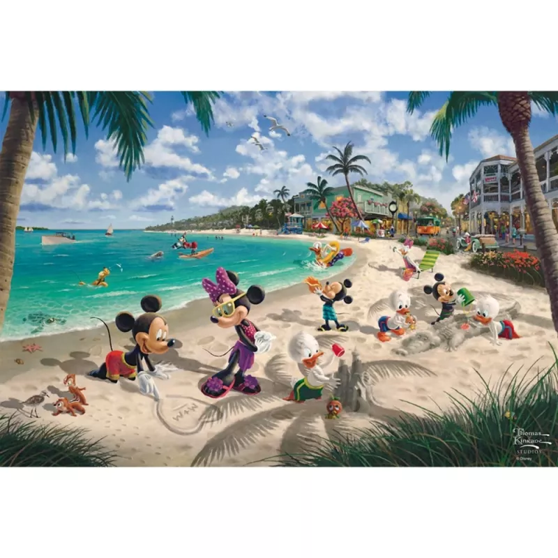 Thomas Kinkade Studios: Disney - Mickey & Minnie in Florida, puzzle 200 peças