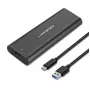 Qoltec 50312 caixa para SSD M.2 NVMe, USB Type-C, preta