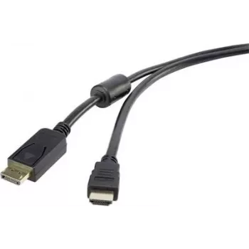 Renkforce RF-3301450 adaptador de cabo de vídeo 0,5 m DisplayPort HDMI preto (RF-3301450)