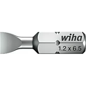 Ponta de chave de fendas wiha 7010Z/6.5-25 25 mm, ponta de fenda única para chaves de fendas manuais e elétricas
