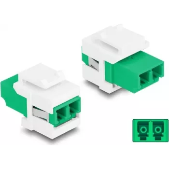 Módulo Keystone DELOCK 87066 — conector LC, construção plana, verde/branco, 16,5×29,2×21,9 mm