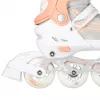 Patins em linha 2IN1 Nils Extreme NH18190 BRANCO/ROSA TAM. S (29-33) com patins de hóquei substituíveis