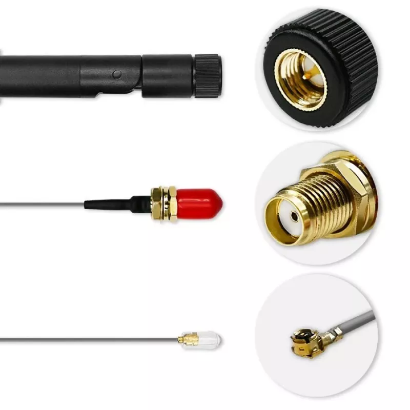 Antena Wi-Fi interior QOLTEC 57046, dupla banda 2,4–2,5 GHz e 5,1–5,8 GHz, 5 dBi, 50 Ω