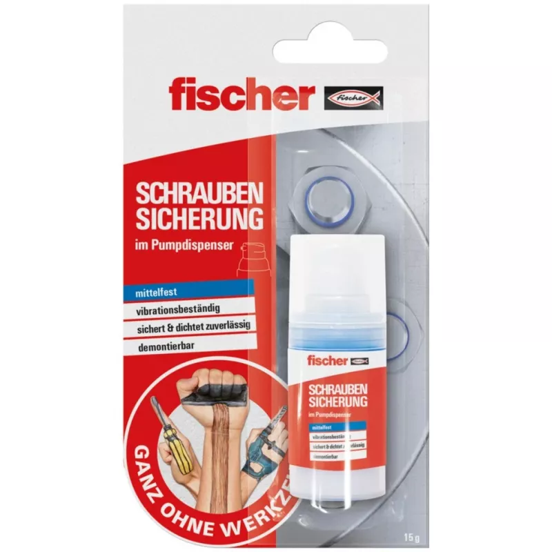 Fixador de parafusos FISCHER GOW 560904 15 g – adesivo anaeróbico para parafusos e pernos