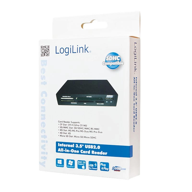 Leitor de cartões LogiLink CR0012 USB 2.0 interno preto