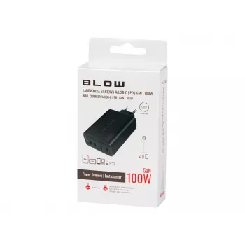 BLOW 4xUSB-C PD 100W GaN carregador de parede, preto