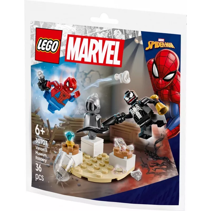 Brinquedo de construção LEGO Venoms Museumsraub conjunto Polybag 30707 – Marvel Super Heroes, pequeno conjunto colecionável