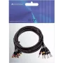 Cabo snake de áudio Omnitronic 8×RCA para 8×jack mono de 6,35 mm, 15 m, modelo 30304748