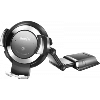 Bury PowerKit Qi - Telemóvel/Smartphone - Suporte ativo - Universal - Preto - Prateado