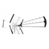 Antena DVB-T interior/exterior LIBOX LB2000 com amplificador de 69 dB, polarização dupla, 174–790 MHz, alumínio/preto