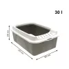 Caixa de areia para gatos rotho Bonnie Eco Cappuccino 30 L caixa de plástico coberta com tampa, 572×393×209 mm
