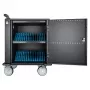 Carrinho de carregamento/trolley Manhattan 32 vias via USB-C para iPad até 13 polegadas, MacBook Air até 13 polegadas e Chromebook até 14 polegadas, também outros tablets/smartphones (com cabo dispositivo-para-USB-C), compartimentos 330x22x235 mm, cabo de carregamento do dispositivo não incluído (recomendado cabo USB-C 35