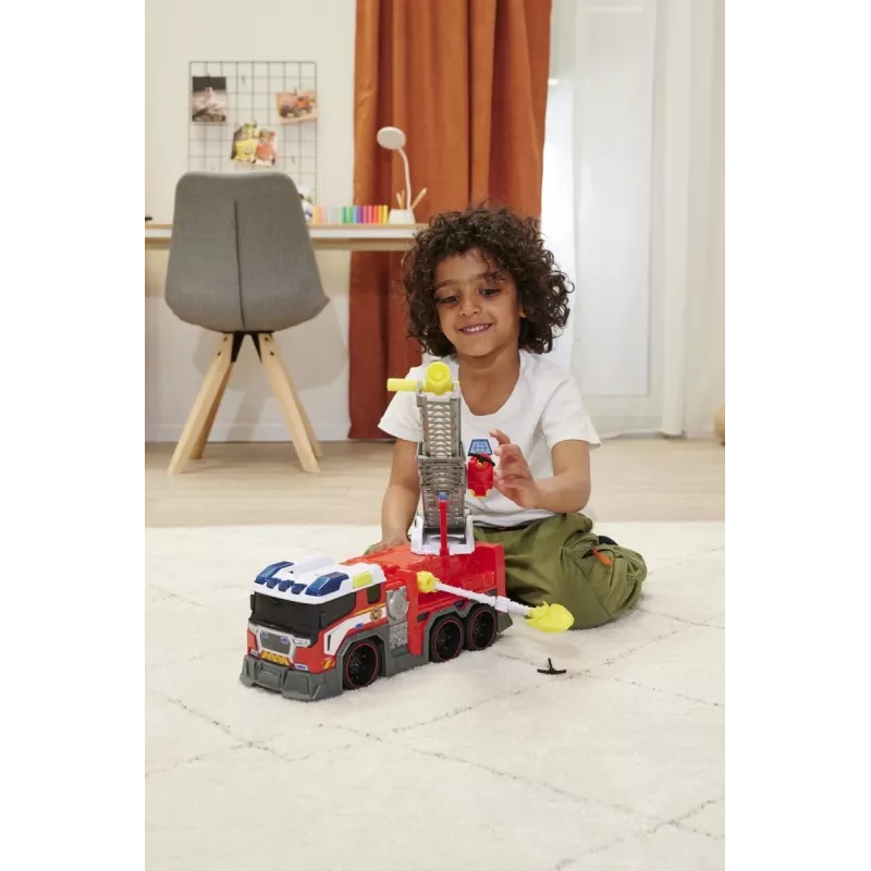 Carro de brincar bombeiros Dickie modelo 203307000 — a pilhas, a partir dos 3 anos, cores: preto/azul/vermelho/branco/amarelo