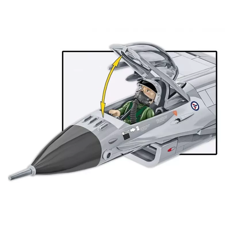 Conjunto de construção Cobi F-16AM Fighting Falcon, 495 peças, modelo à escala