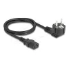 Cabo de alimentação DELOCK CEE 7/7 (E+F) para IEC C13 90° angular, 1 m, H05VV-F 3x1,00 mm², preto
