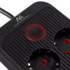 Extensão elétrica MACLEAN MCE389 B — 6 tomadas, 4×USB-A + 1×USB-C, 110–240V, 2,1A, 2500W, cabo de 1,5 m, preto