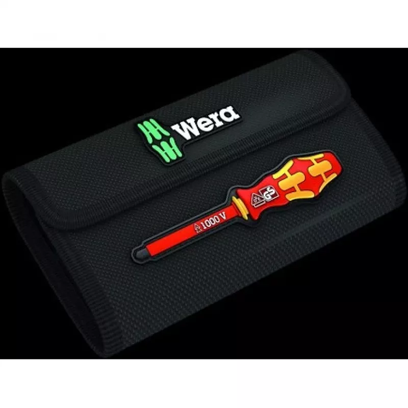 Wera 05006603001 Kraftform Kompakt VDE 7 extra slim 1 Tool Finder conjunto de chaves de fendas, 7 peças, suporte de lâminas intercambiáveis 817 VDE Kraftform + 6 lâminas VDE extra finas intercambiáveis, IEC 60900, com bolsa de cinto