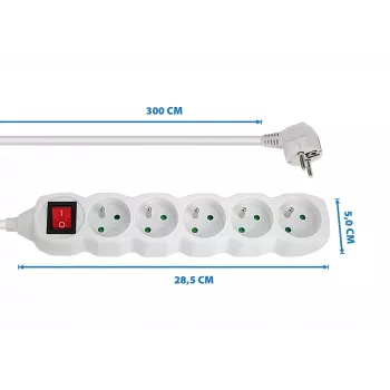 Distribuidor de energia Esperanza ELK215W 3 m 5 tomada(s) AC interior branco