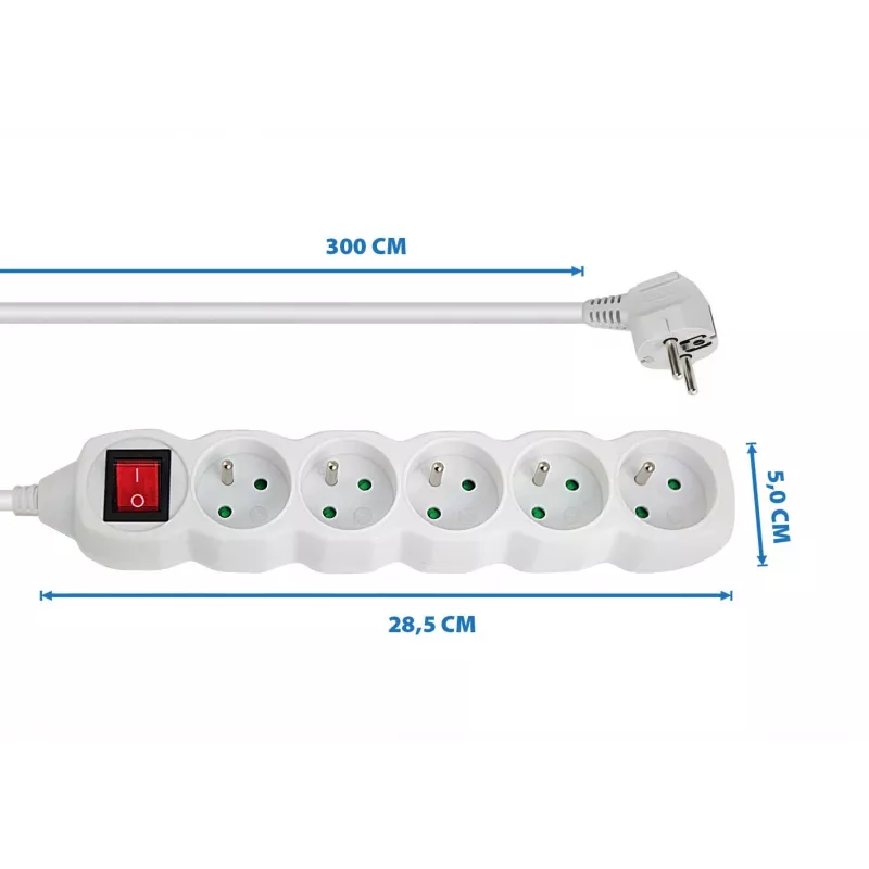 Distribuidor de energia Esperanza ELK215W 3 m 5 tomada(s) AC interior branco
