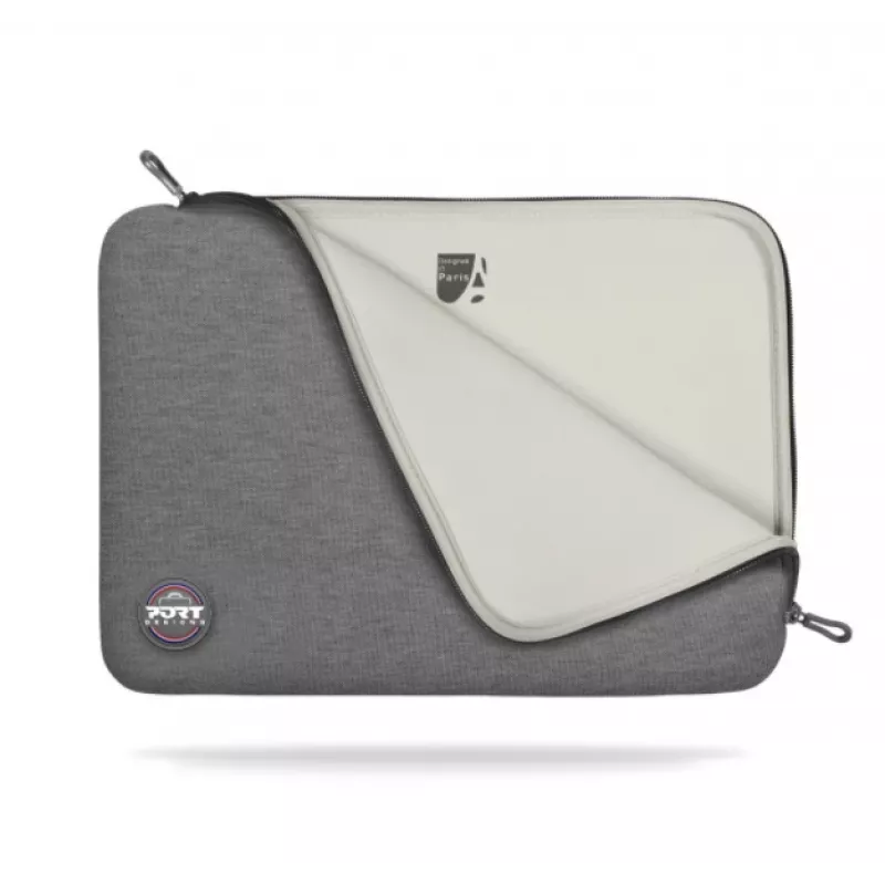 Capa Port Designs Torino II para portáteis de 39,6 cm (15,6 polegadas), algodão/neoprene, 0,224 kg, cinzento