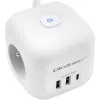 Power Cube QOLTEC 52547 Régua de tomadas 3×tomadas AC, 2×USB-A, 1×USB-C PD 20W