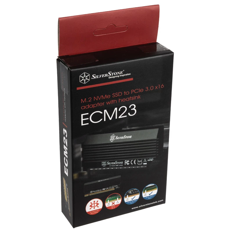 SilverStone SST-ECM23 adaptador de PCIe x4 para M.2 com dissipador