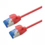 Cabo de rede Cat.6A (Classe EA) S/FTP (PiMF) ROLINE, LSOH, PoE, vermelho, 0,5 m