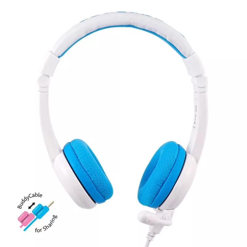 BuddyPhones School+ BP-SCHOOLP-BLUE auscultadores infantis com microfone, 3+, 85 dB, azul