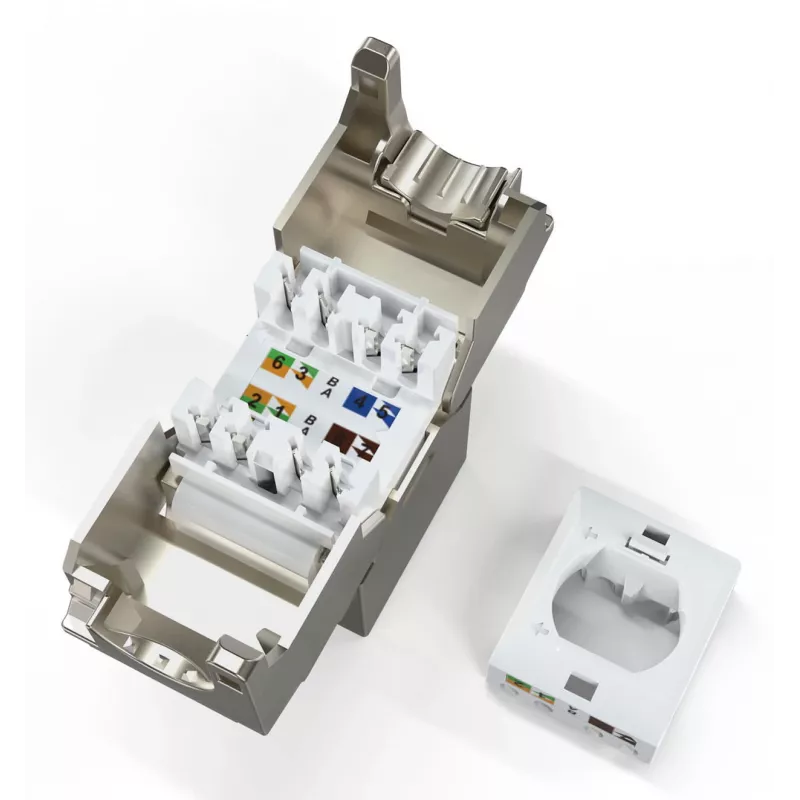 Módulo Keystone compacto Digitus CAT 6A, blindado, montagem sem ferramentas, conector, 4 unid.
