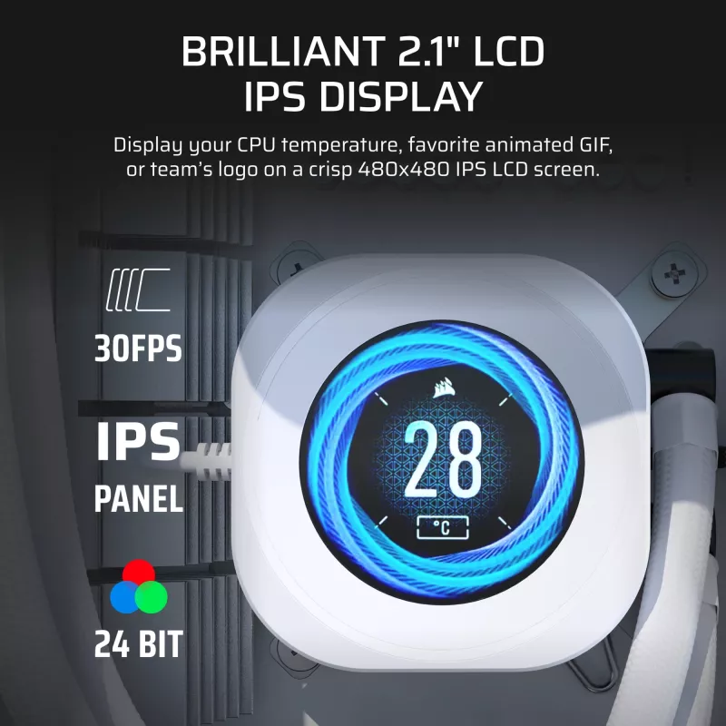 Sistema de refrigeração líquida Corsair Nautilus RS branco 78mm