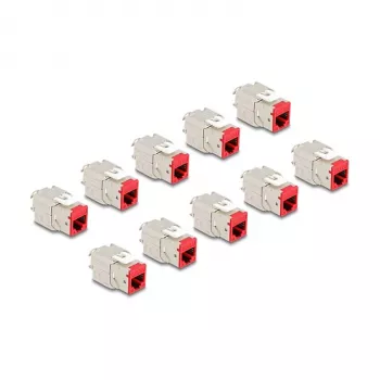 Módulo Keystone DeLOCK 88115 plano vermelho RJ-45 10 unid.