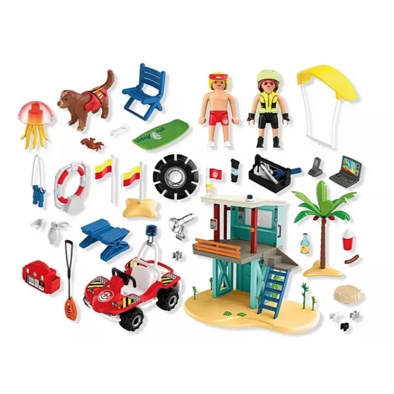 Conjunto de brincar PLAYMOBIL Torre de salvamento e buggy de praia 71903 – Conjunto de brincar com torre e buggy