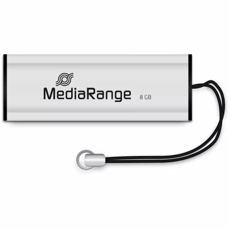 MediaRange SuperSpeed - Pen drive USB - 8GB - USB3.0 - Preto/Prata (MR914)
