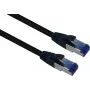 Helos - Cabo de Patch - RJ-45 (M) para RJ-45 (M) - 2 m - S/FTP - CAT 6a - Exterior, Snagless - Preto