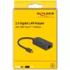 Adaptador DeLOCK 66045 USB 5 Gbps Type-A para 2,5 Gigabit LAN RJ45 preto