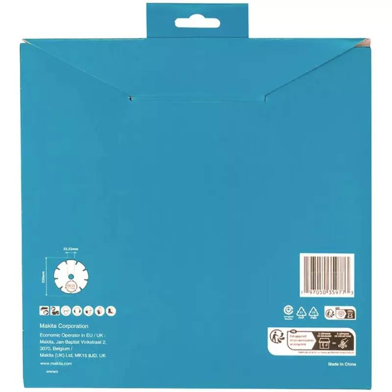 Disco de corte de diamante Makita D-80117 para corte, 230x22,23 mm