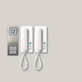 Siedle SET CA 812-2 E/W. Tecnologia de transmissão: com fios. Cor do produto: aço inoxidável, branco, colocação: parede (210008739-00)