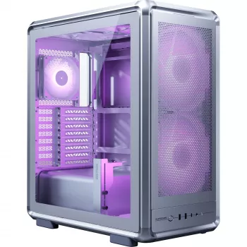 Cooler Master MasterFrame 500 Mesh ARGB caixa de PC Midi Tower, prateada, vidro temperado