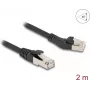 Cabo de rede DeLOCK RJ45 Cat.8.1 S/FTP 45° para a esquerda 2 m preto
