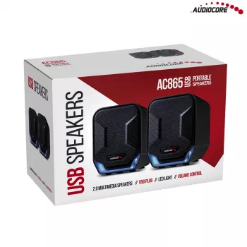 Altifalante Audiocore AC865, 2 vias com fios, 2.0 canais, 3 W, preto
