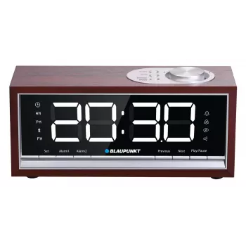 Rádio-despertador portátil BLAUPUNKT CR60BT — FM PLL, Bluetooth, ecrã LED, 60 estações memorizadas, pilha/DC, reserva CR2032
