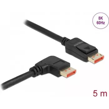 Cabo DisplayPort DeLOCK 8K 60 Hz 5 m macho reto para macho 90° angular