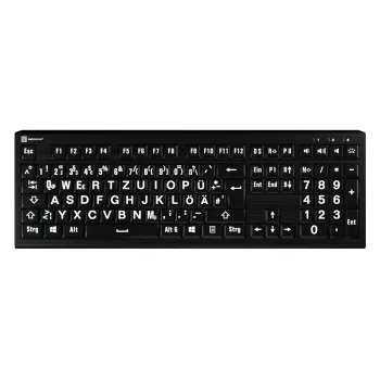 LogicKeyboard XL-Print Astra 2 branco sobre preto DE (PC)