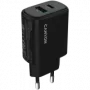 Carregador CANYON OnCharge 250 25W 1xPD 1xQC EU Preto