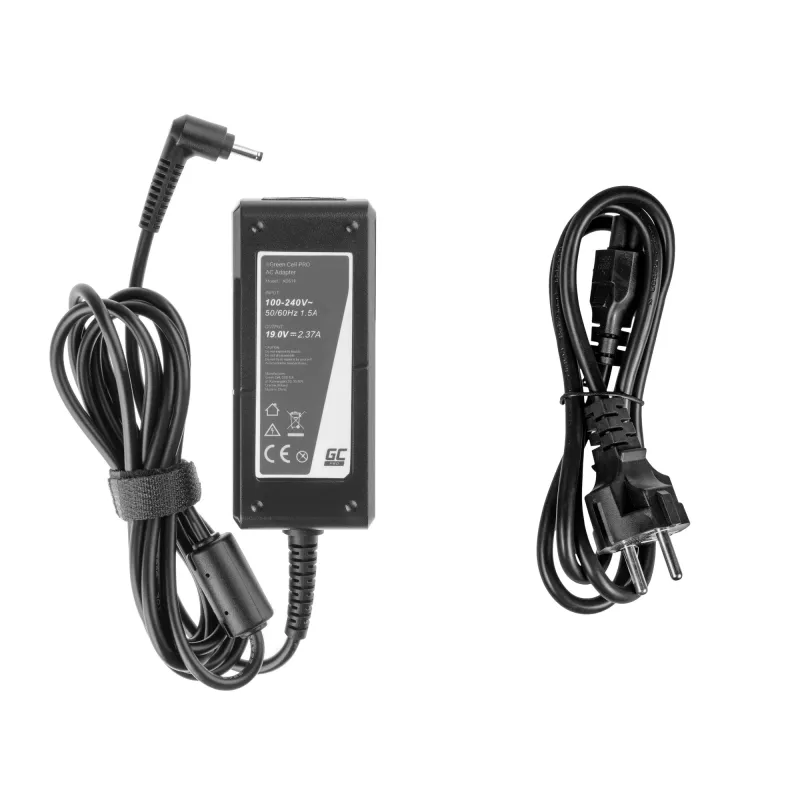 Green Cell PRO AD61P carregador para portátil Asus ZenBook, para interior, 45 W, 19 V 2,37 A, ficha de 3,0-1,1 mm, preto