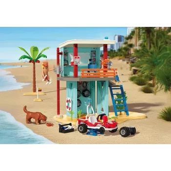 Conjunto de brincar PLAYMOBIL Torre de salvamento e buggy de praia 71903 – Conjunto de brincar com torre e buggy