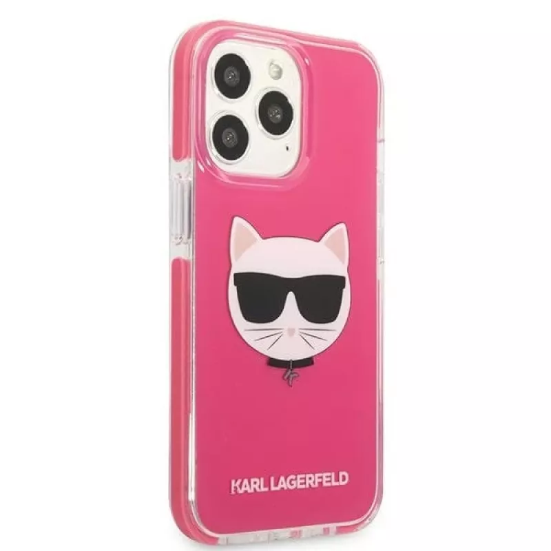 Karl Lagerfeld KLHCP13XTPECPI iPhone 13 Pro Max 6.7 capa rígida fúcsia/FUSCHIA Choupette Head