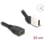 Cabo de módulo keystone DeLOCK HDMI fêmea para fêmea 45° angular 8K 60 Hz 20 cm preto