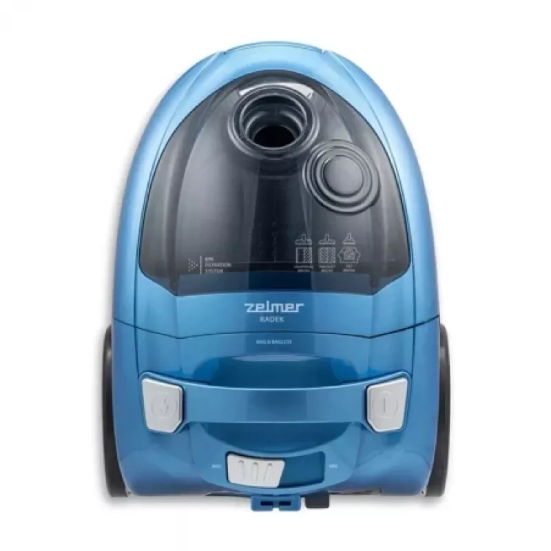 Aspirador sem saco ZELMER ZVC032P azul 1200 W, design de bidão compacto